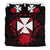 Wallis And Futuna Duvet Cover Set - Wallis And Futuna Coat Of Arms & Red Hibiscus Red - Polynesian Pride