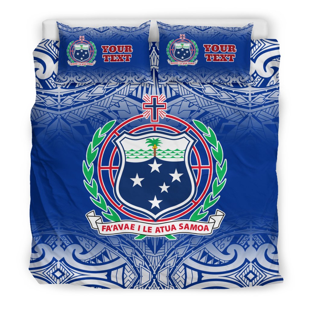 Samoa Custom Personalised Duvet Cover Set - Polynesian Fog Blue Blue - Polynesian Pride