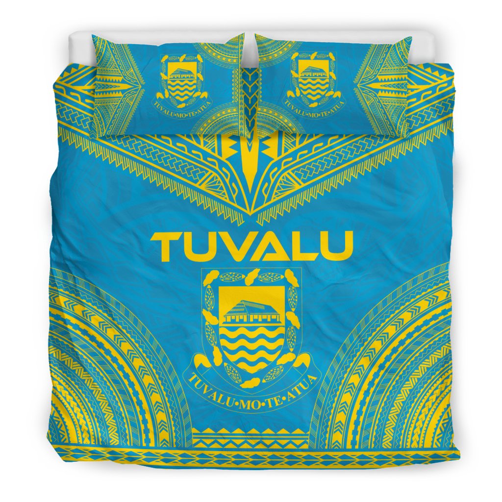 Tuvalu Flag Polynesian Chief Duvet Cover Set - Polynesian Pride