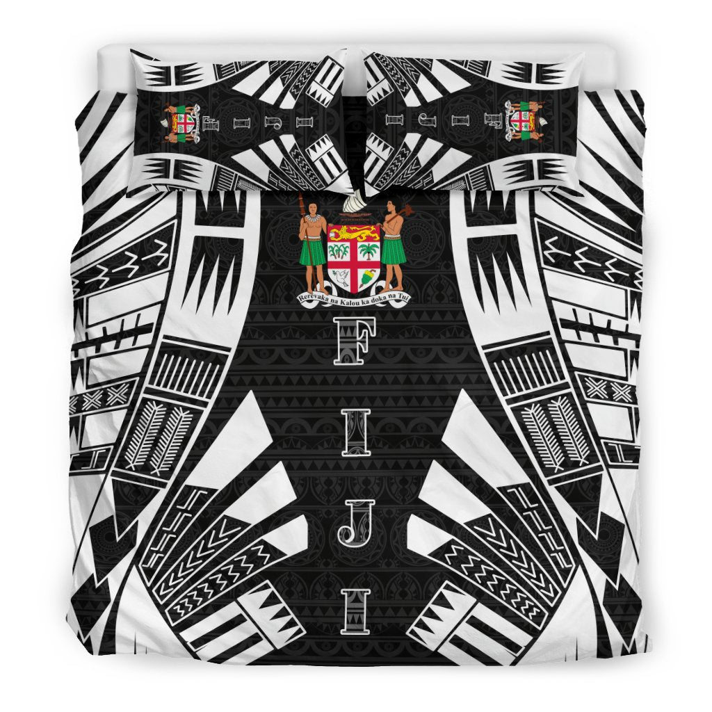 Fiji Duvet Cover Set - Polynesian Tattoo Black - Polynesian Pride