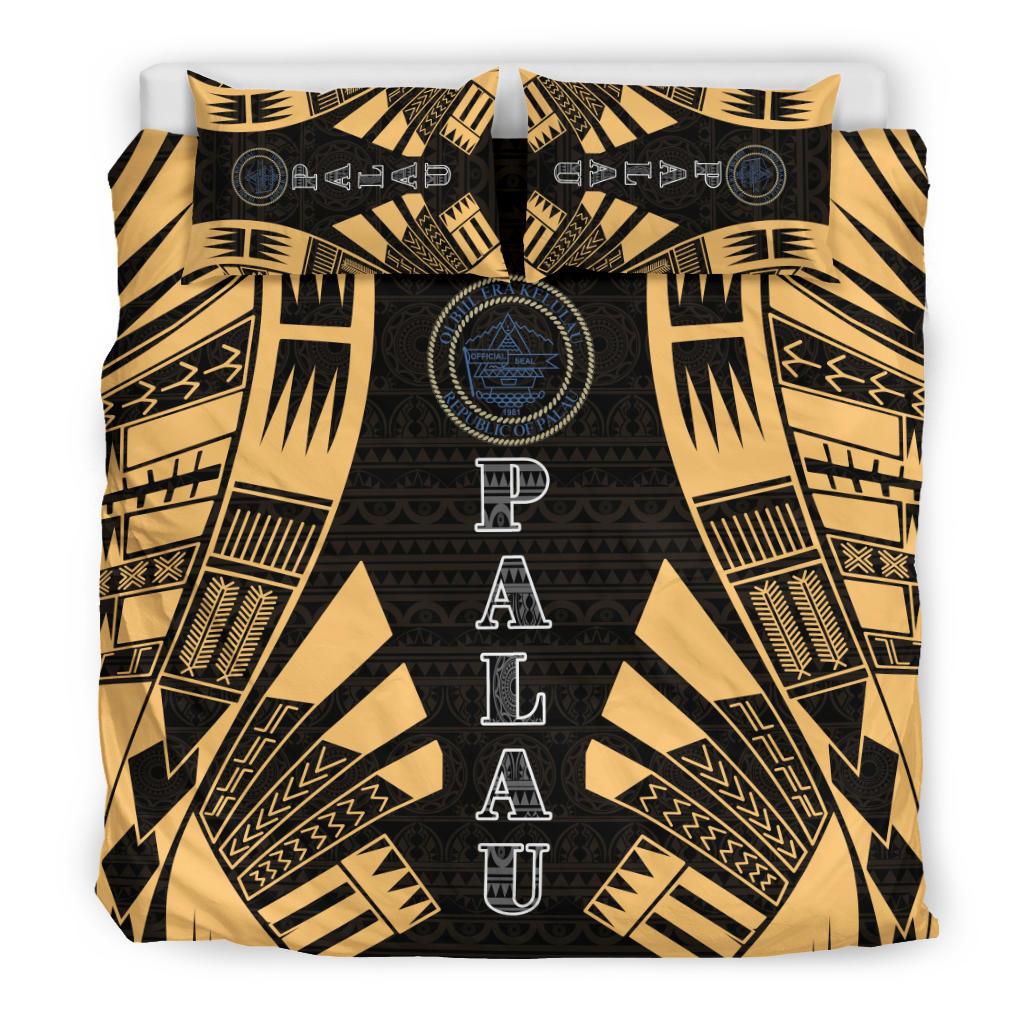 Palau Duvet Cover Set - Polynesian Tattoo Gold - Polynesian Pride