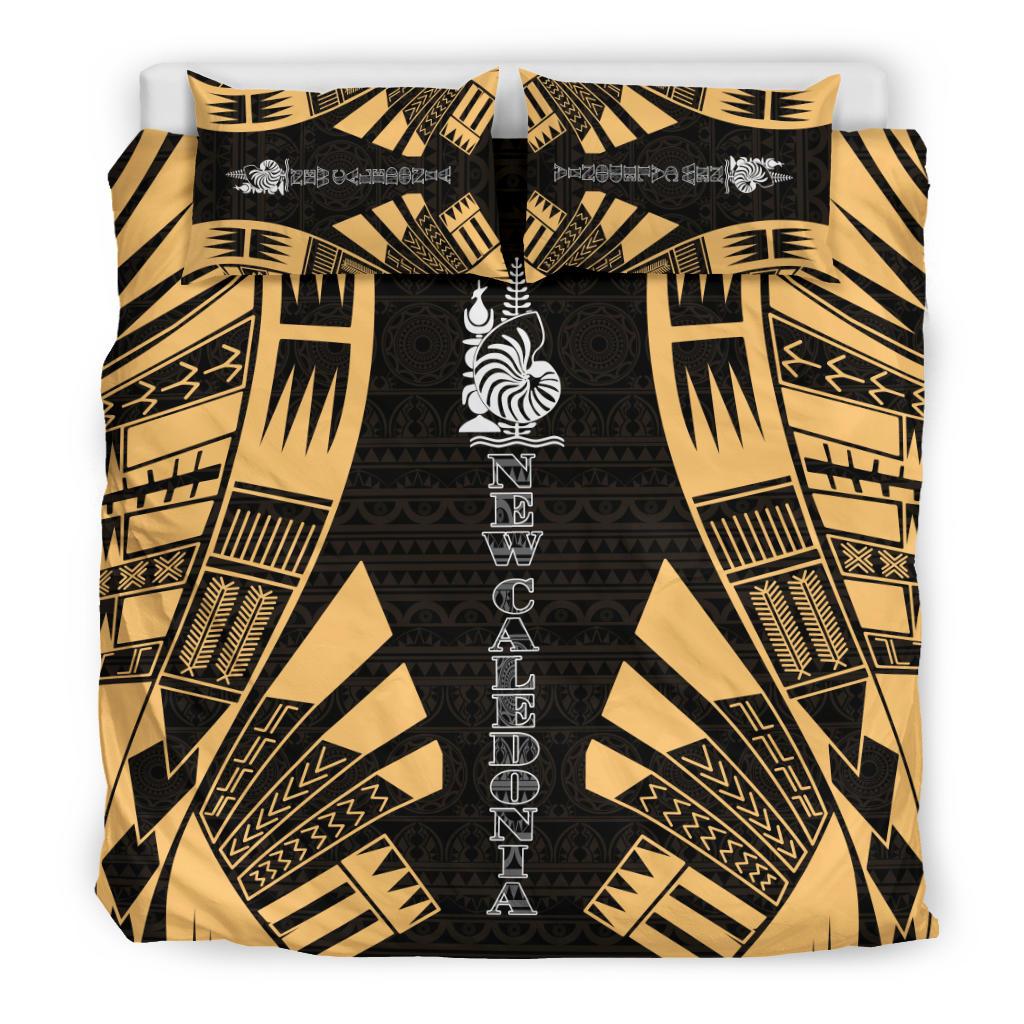 New Caledonia Duvet Cover Set - Polynesian Tattoo Gold - Polynesian Pride