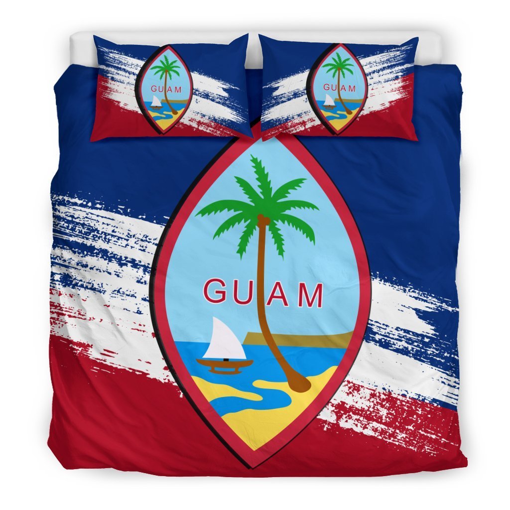 Guam Duvet Cover Set - Guam Flag Premium (Duvet Covers) Black - Polynesian Pride