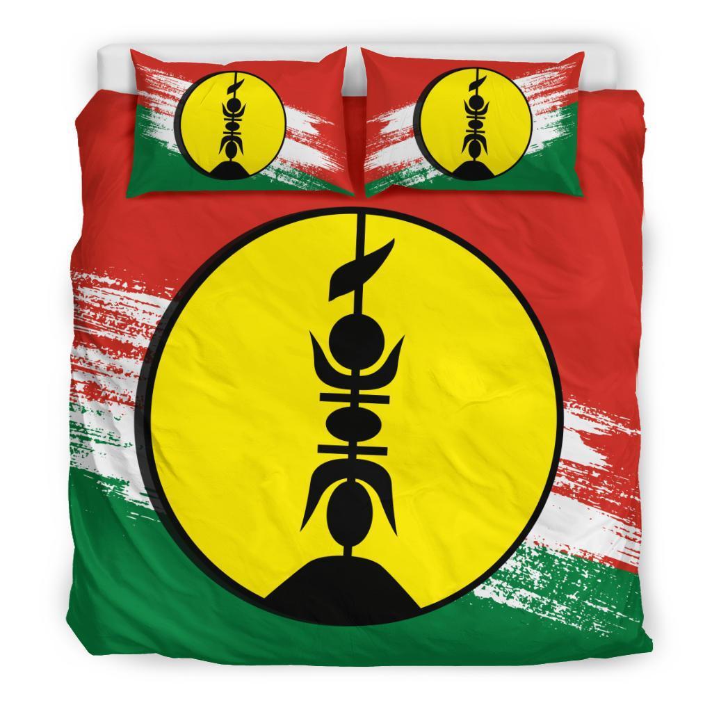 New Caledonia Duvet Cover Set - New Caledonia Flag Premium Black - Polynesian Pride