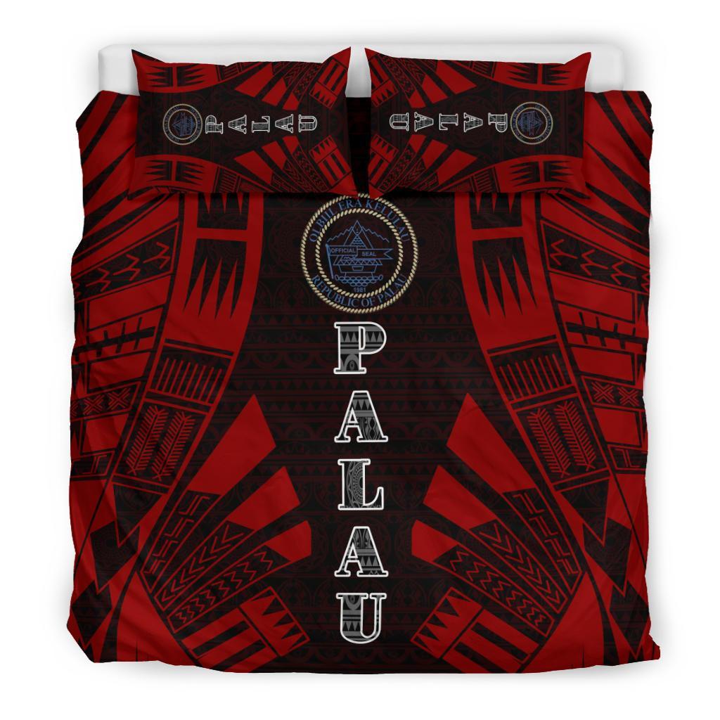 Palau Duvet Cover Set - Polynesian Tattoo Red - Polynesian Pride