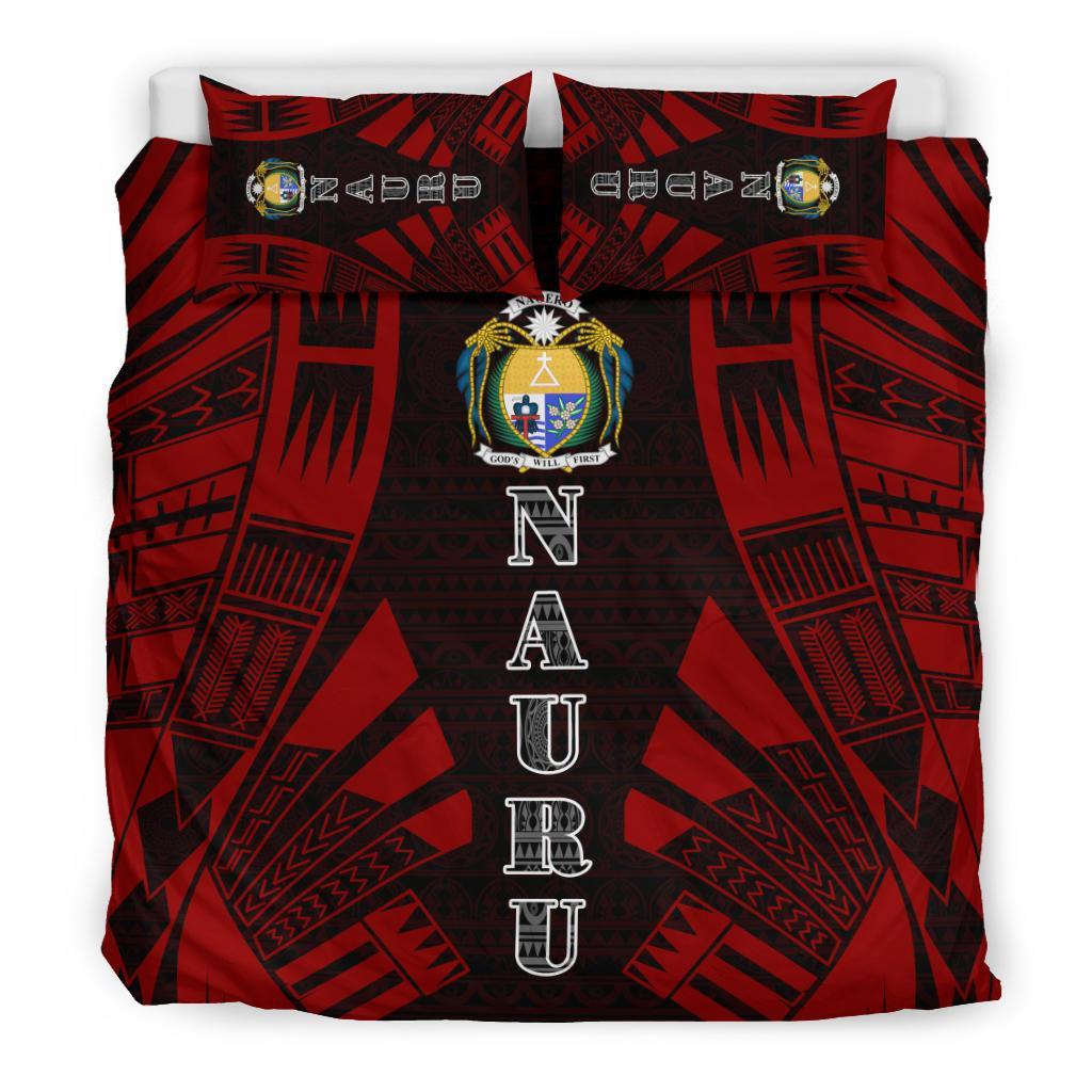 Nauru Duvet Cover Set - Polynesian Tattoo Red - Polynesian Pride