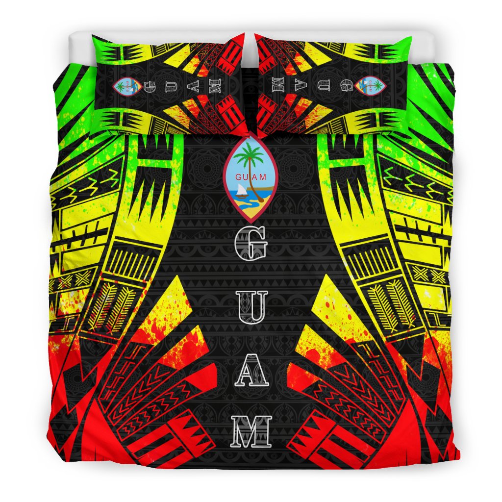 Guam Duvet Cover Set - Polynesian Tattoo Reggae - Polynesian Pride