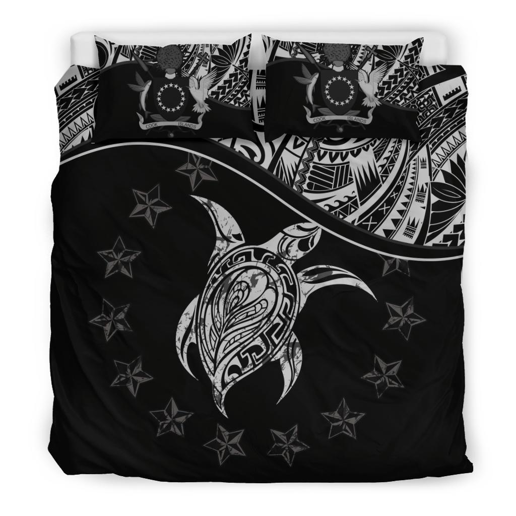 Polynesian Duvet Cover Set - Cook Islands Bedding Set Black Black - Polynesian Pride