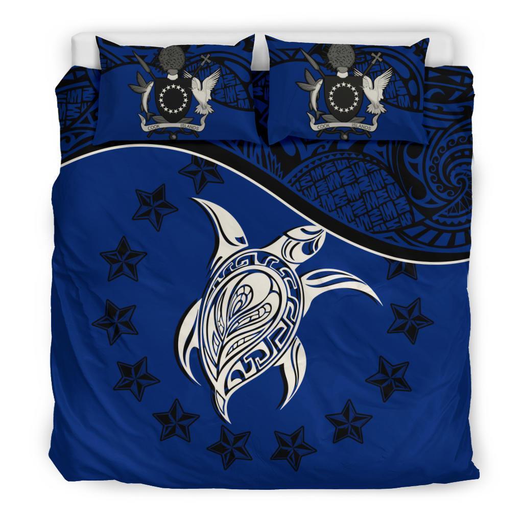 Polynesian Duvet Cover Set - Cook Islands Bedding Set Dark Blue Black - Polynesian Pride