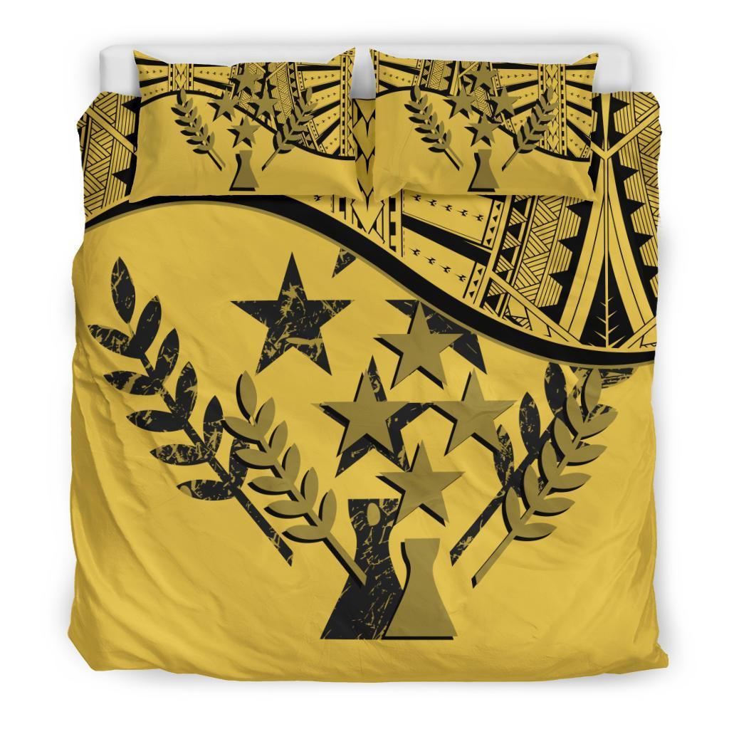 Kosrae Duvet Cover Set - Kosrae Flag Yellow Yellow - Polynesian Pride