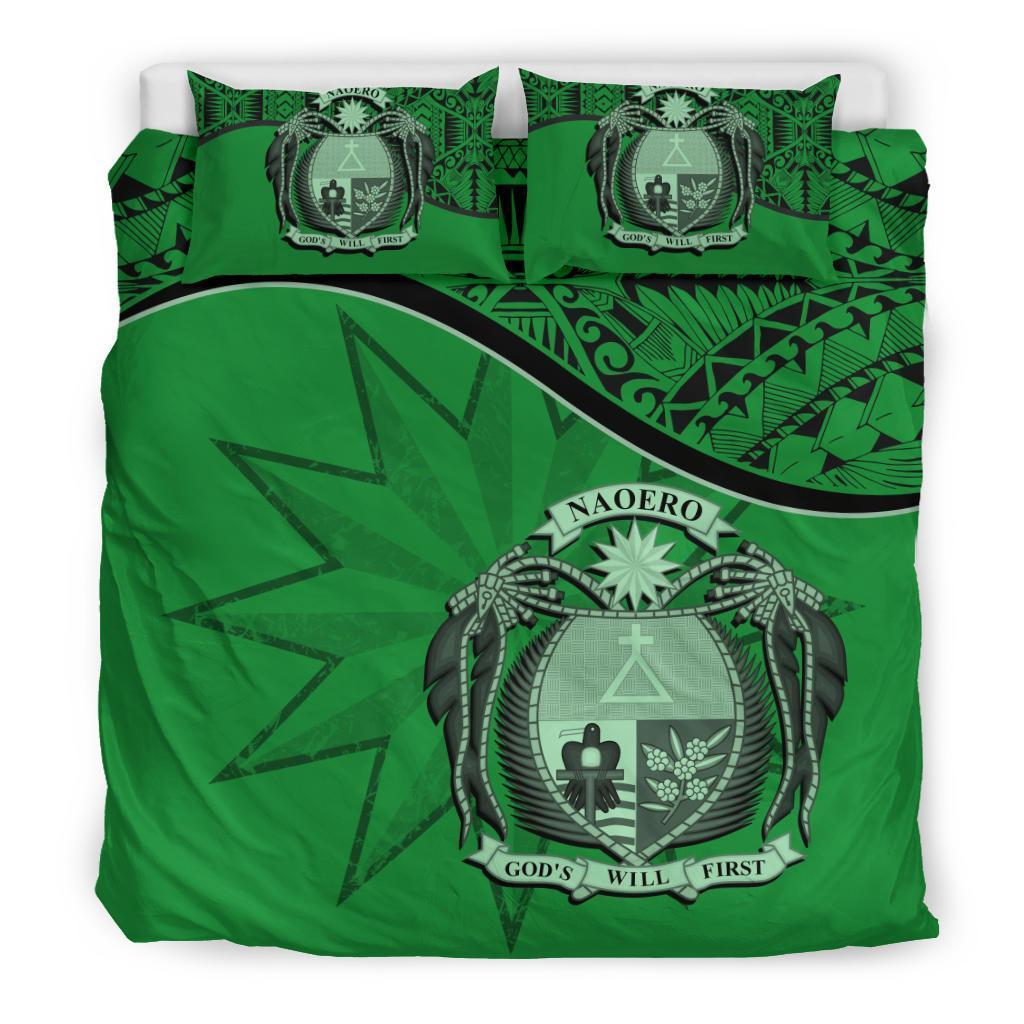 Nauru Duvet Cover Set - Nauru Bedding Flag & Coat Of Arms Green Green - Polynesian Pride