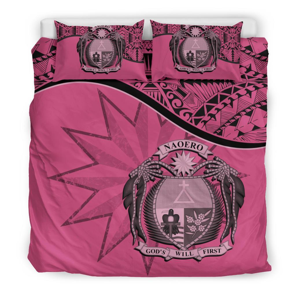 Nauru Duvet Cover Set - Nauru Bedding Flag & Coat Of Arms Pink Pink - Polynesian Pride