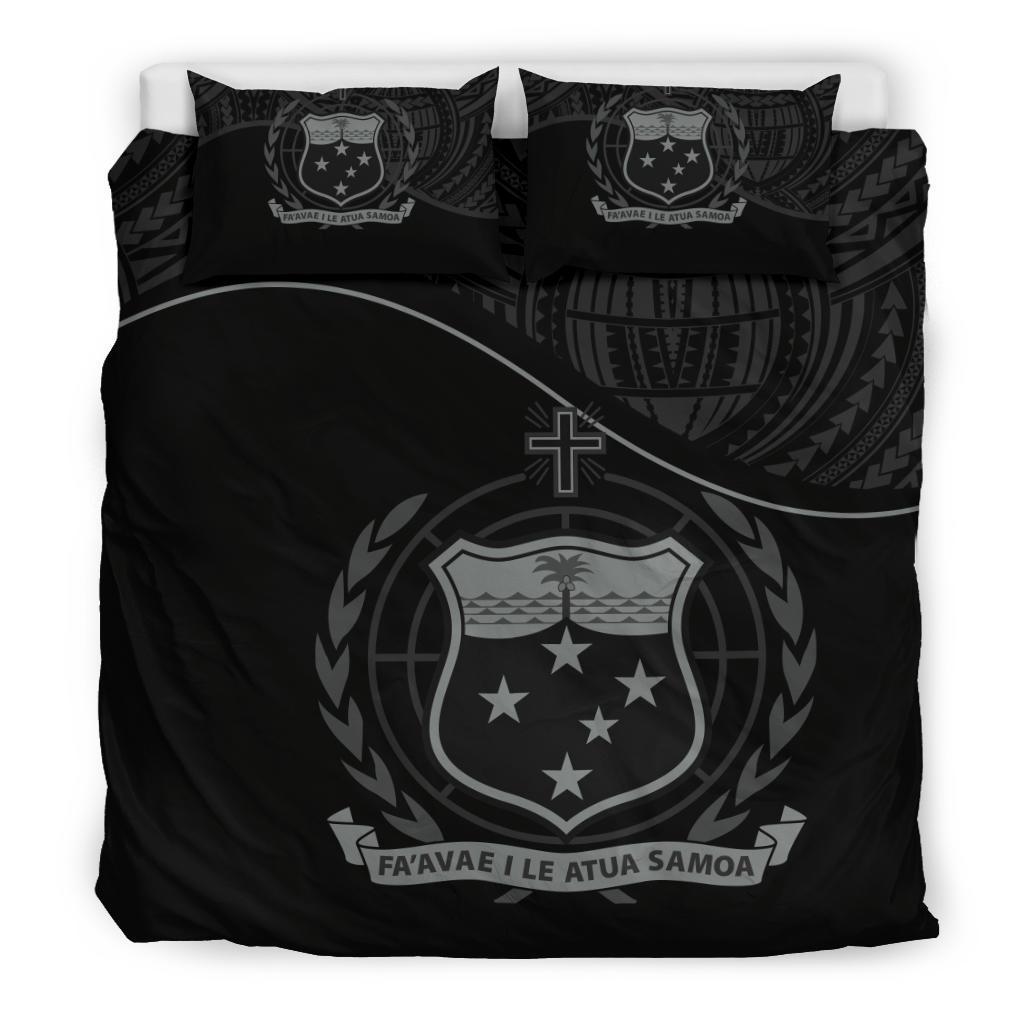 Polynesian Duvet Cover Set - Samoa Bedding Set Black Black - Polynesian Pride