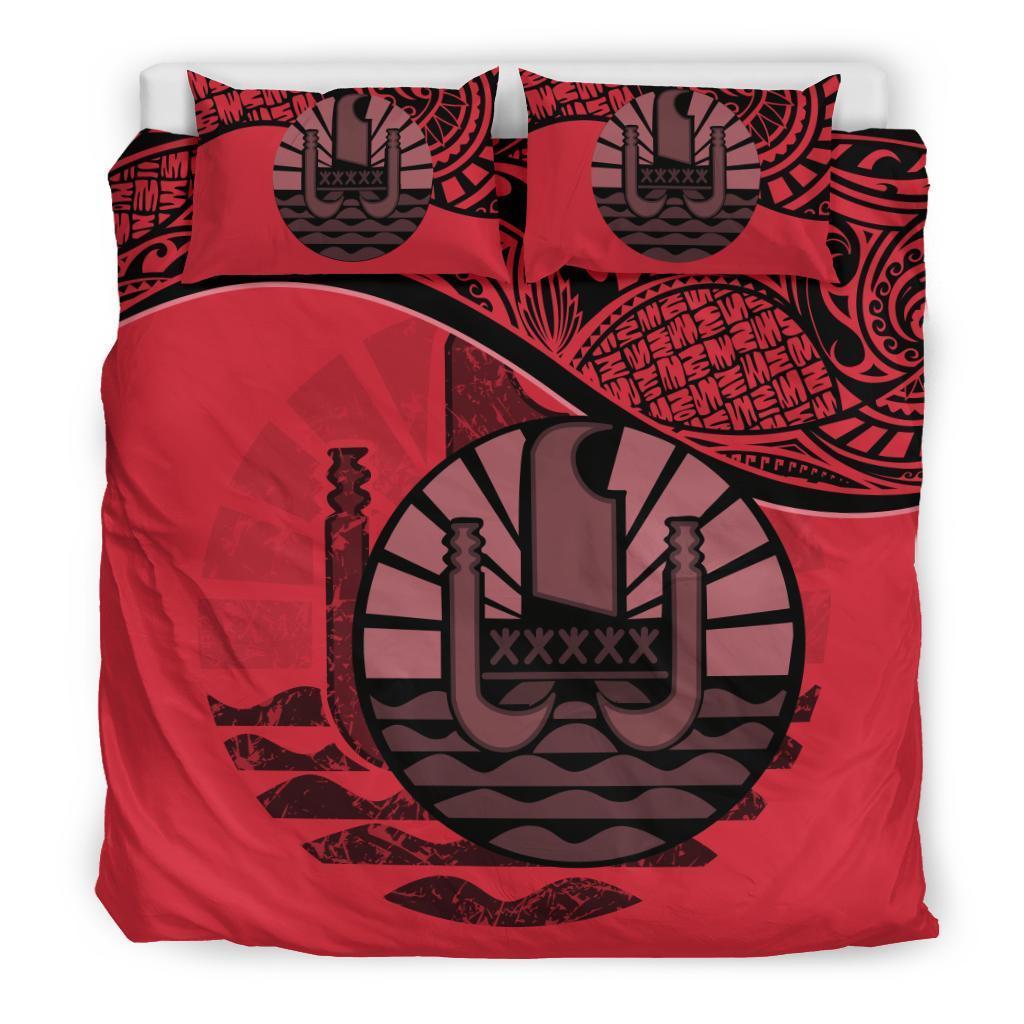 Tahiti Duvet Cover Set - Tahiti Flag Pink Pink - Polynesian Pride