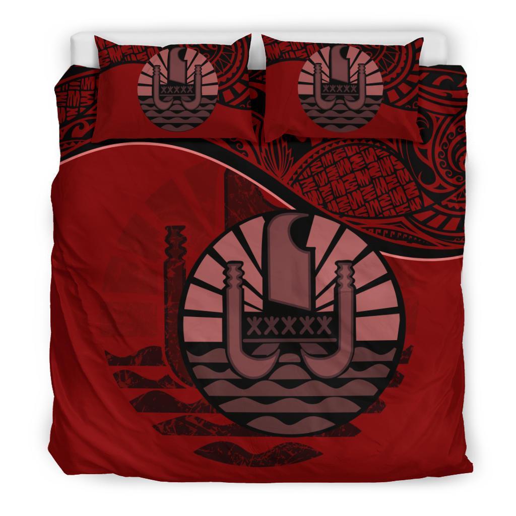 Tahiti Duvet Cover Set - Tahiti Flag Red Red - Polynesian Pride