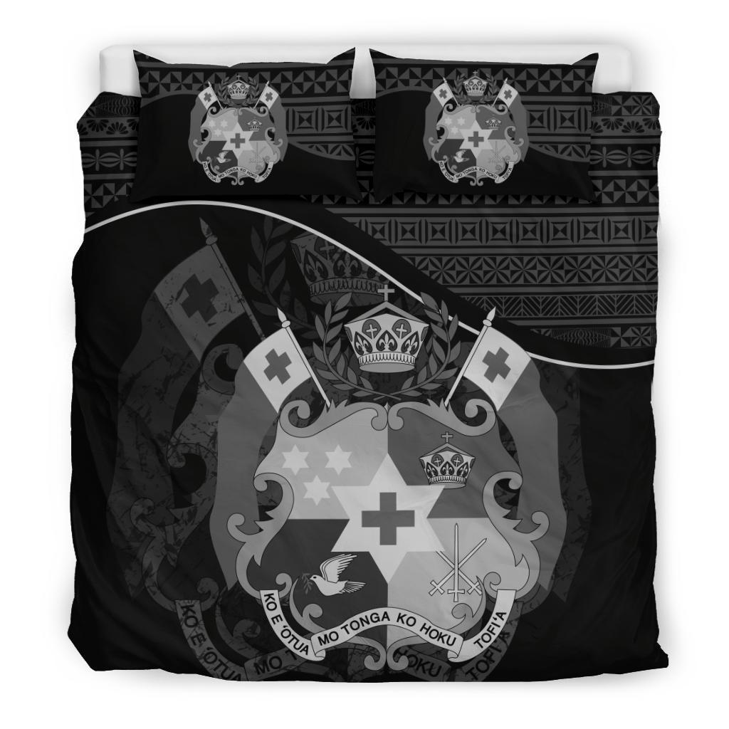 Polynesian Duvet Cover Set - Tonga Bedding Set Black Black - Polynesian Pride