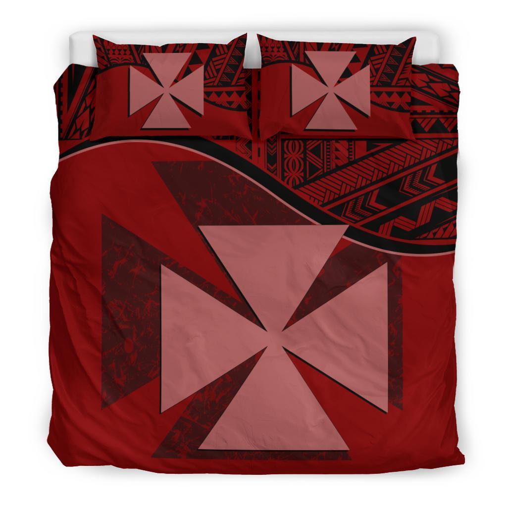 Polynesian Duvet Cover Set - Wallis and Futuna Bedding Set Red Black - Polynesian Pride