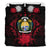 Nauru Duvet Cover Set - Nauru Coat Of Arms & Red Hibiscus Red - Polynesian Pride