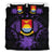 Kiribati Duvet Cover Set - Kiribati Coat Of Arms & Purple Hibiscus Purple - Polynesian Pride