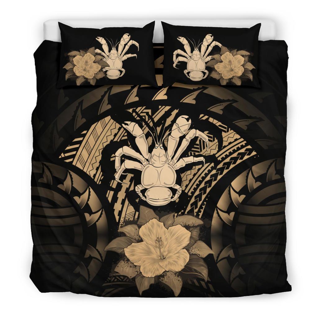 Niue Duvet Cover Set - Coconut Crab & Brown Hibiscus Brown - Polynesian Pride