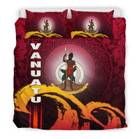 Vanuatu Bedding Set - Wave And Hibiscus Red - Polynesian Pride