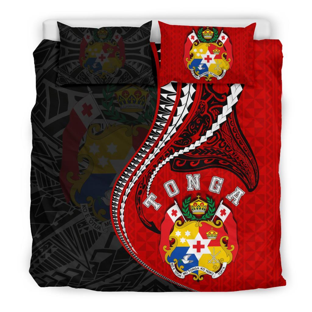 Polynesian Bedding Set - Tonga Duvet Cover Set Kanaloa Tatau Gen TO (Black) Black - Polynesian Pride