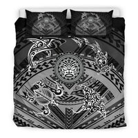 Polynesian Turtle Hammerhead Shark Manta Ray Hawaii Bedding Set Circle White - Polynesian Pride