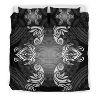 Hawaiian Turtles Tribal Mask Polynesian Bedding Set White - Polynesian Pride