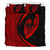 Hawaiian Surfing Waves Fish Hook Polynesian Bedding Set - Circle Style Red - Polynesian Pride