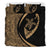 Hawaiian Turtle Fish Hook Hibiscus Polynesian Bedding Set - Circle Style Gold - Polynesian Pride