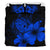 Hawaiian Map Hibiscus Turtle Polynesian Bedding Set - Traffic Blue - Polynesian Pride