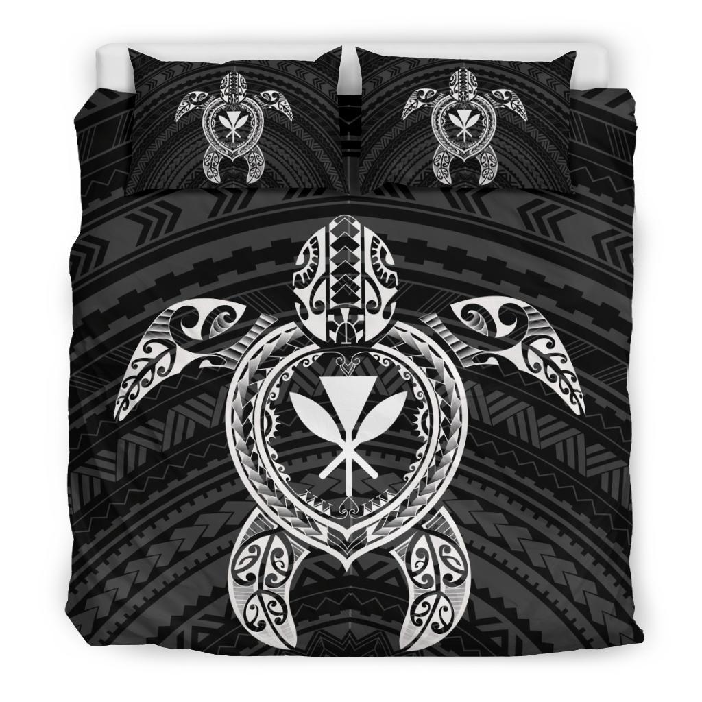 Hawaiian Turtle Kanaka Polynesian Bedding Set - White - Polynesian Pride