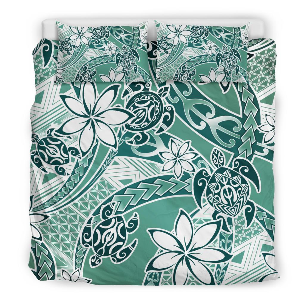 Polynesian Duvet Cover Set - Turtle Duvet Cover Set Green - Polynesian Pride