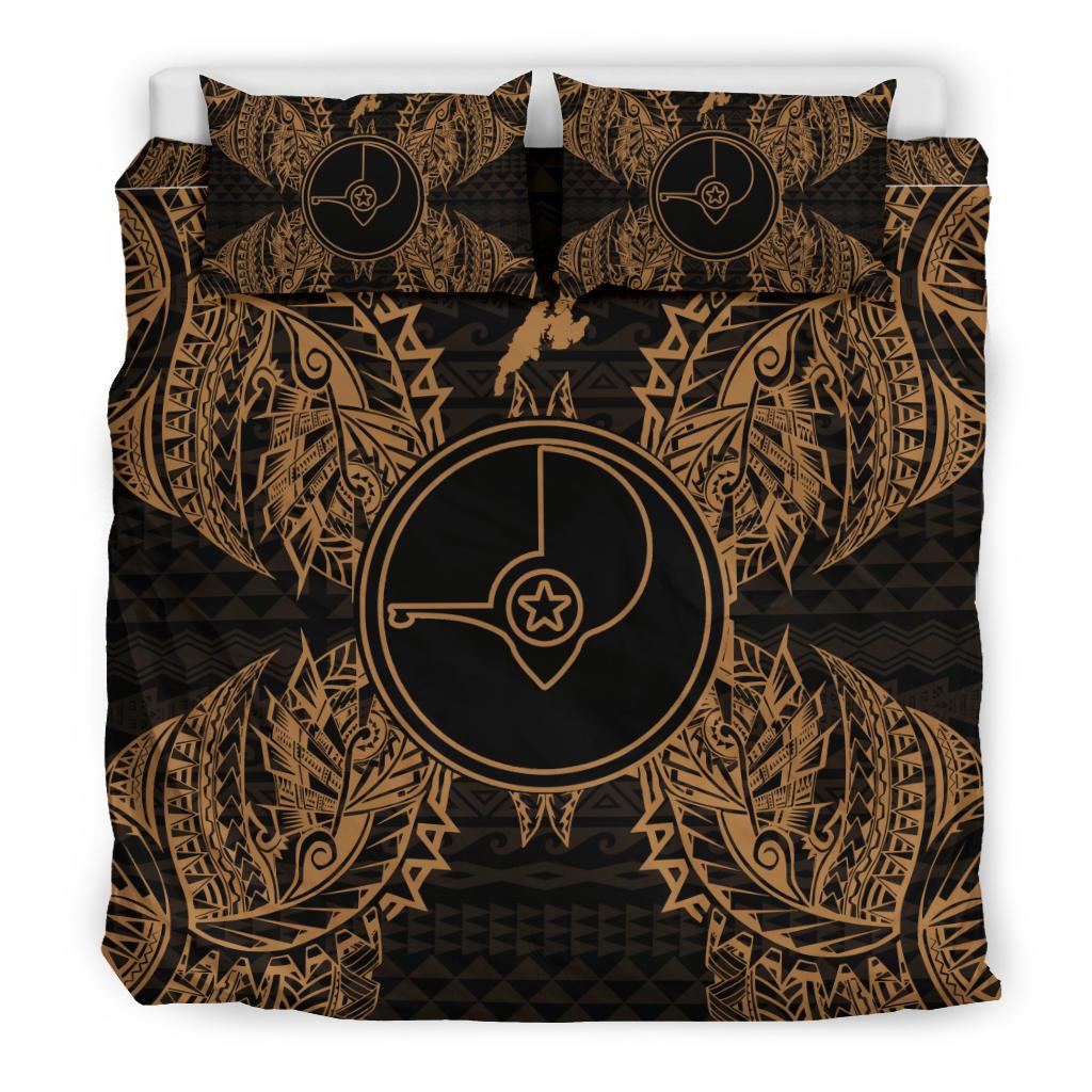 Polynesian Bedding Set - Yap Duvet Cover Set Map Gold - Polynesian Pride