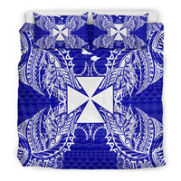 Polynesian Bedding Set - Wallis And Futuna Duvet Cover Set Map Blue - Polynesian Pride