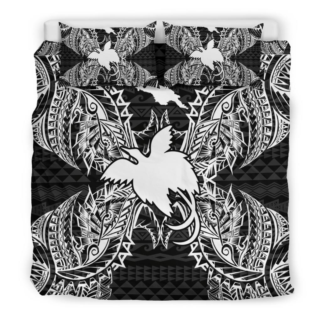 Polynesian Bedding Set - Papua New Guinea Duvet Cover Set Map Black - Polynesian Pride