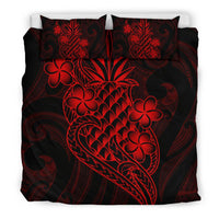 Polynesian Bedding Set - Hawaii Duvet Cover Set Red Pineapple - Polynesian Pride
