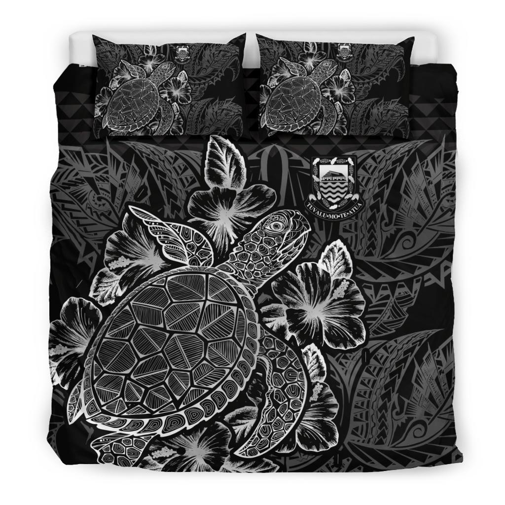 Polynesian Bedding Set - Tuvalu Duvet Cover Set Black Color Black - Polynesian Pride