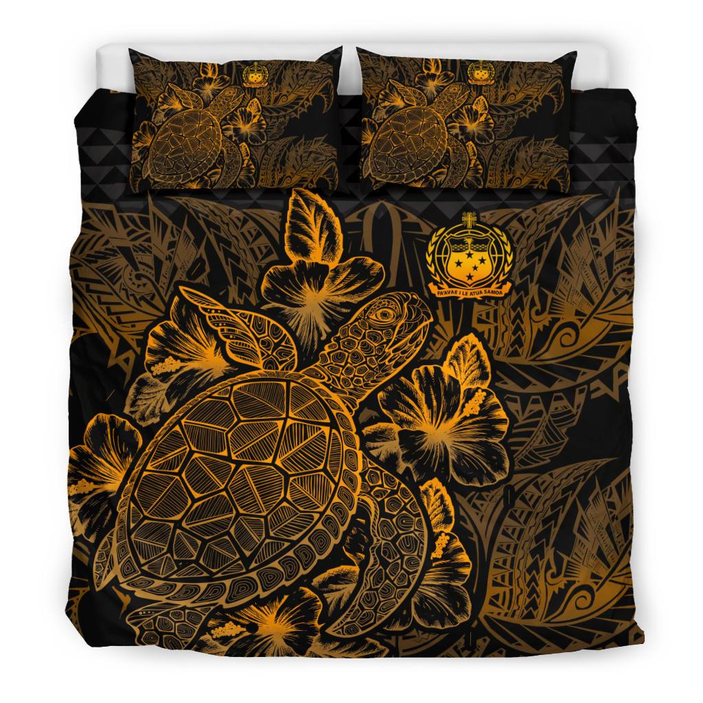 Polynesian Bedding Set - Samoa Duvet Cover Set Gold Color Gold - Polynesian Pride