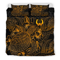 Polynesian Bedding Set - Pohnpei Duvet Cover Set Gold Color Gold - Polynesian Pride