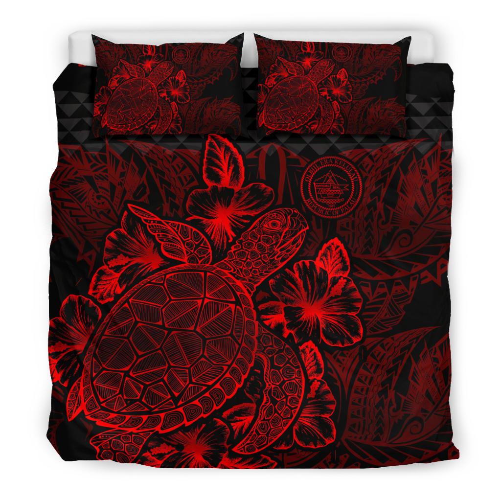 Polynesian Bedding Set - Palau Duvet Cover Set Red Color Red - Polynesian Pride