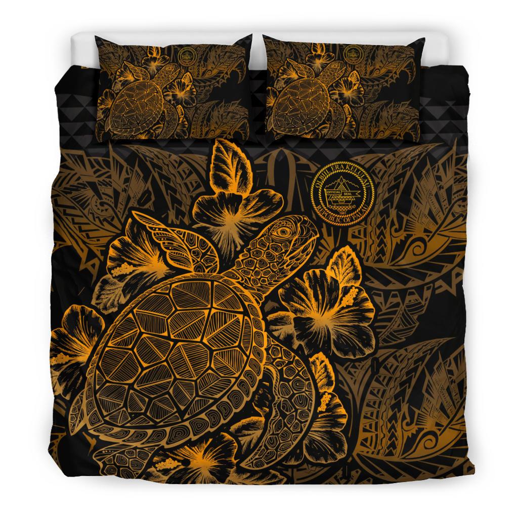 Polynesian Bedding Set - Palau Duvet Cover Set Gold Color Gold - Polynesian Pride