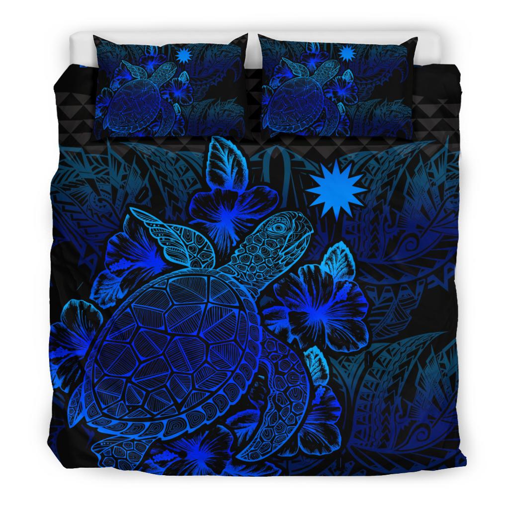 Polynesian Bedding Set - Nauru Duvet Cover Set Blue Color Blue - Polynesian Pride