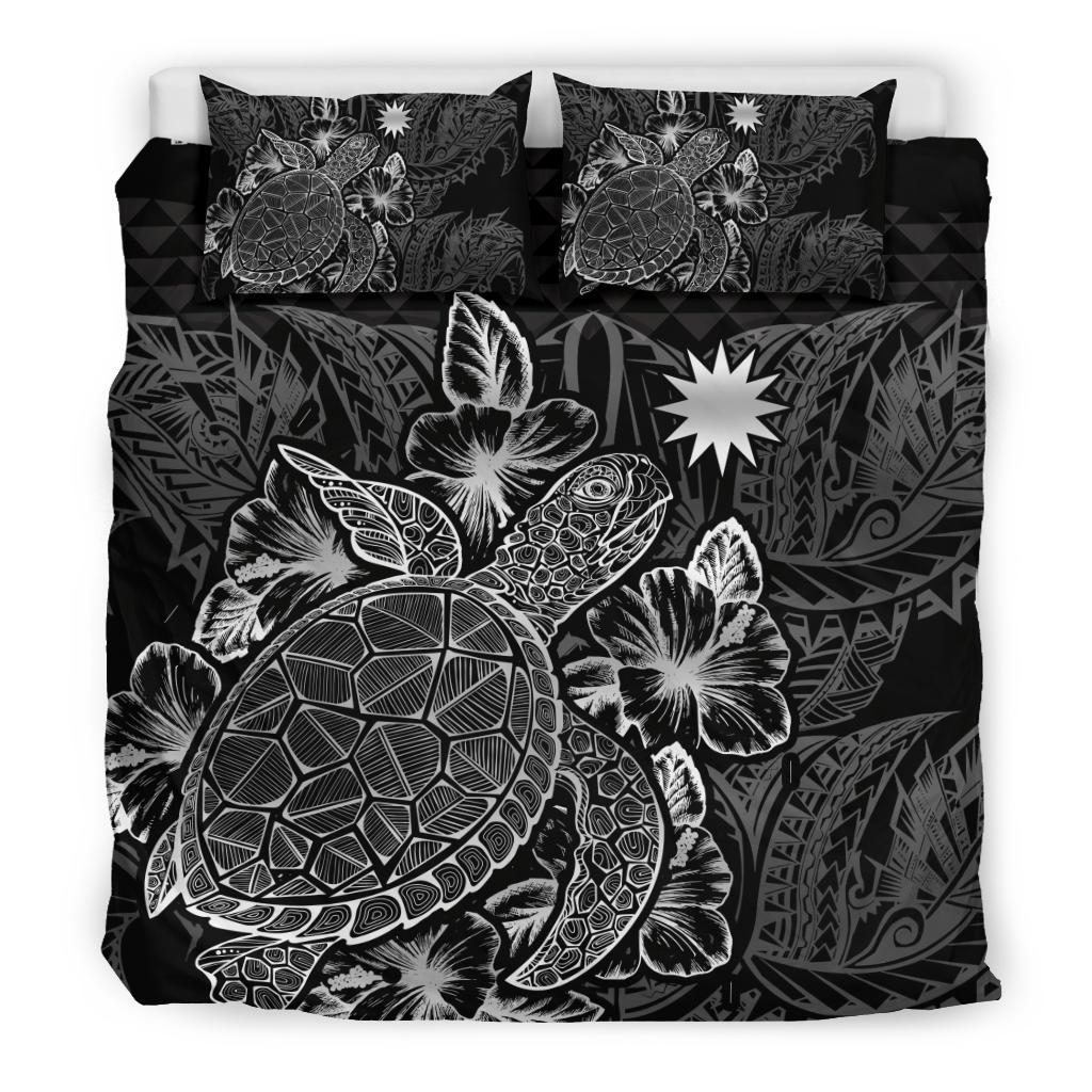 Polynesian Bedding Set - Nauru Duvet Cover Set Black Color Black - Polynesian Pride