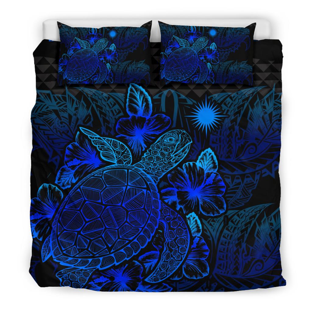 Polynesian Bedding Set - Marshall Islands Duvet Cover Set Blue Color Blue - Polynesian Pride