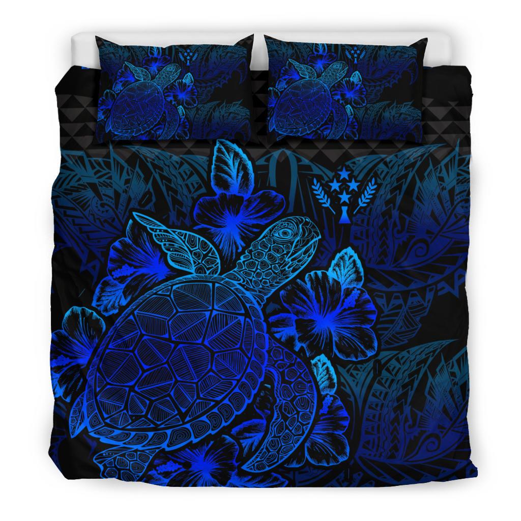 Polynesian Bedding Set - Kosrae Duvet Cover Set Blue Color Blue - Polynesian Pride