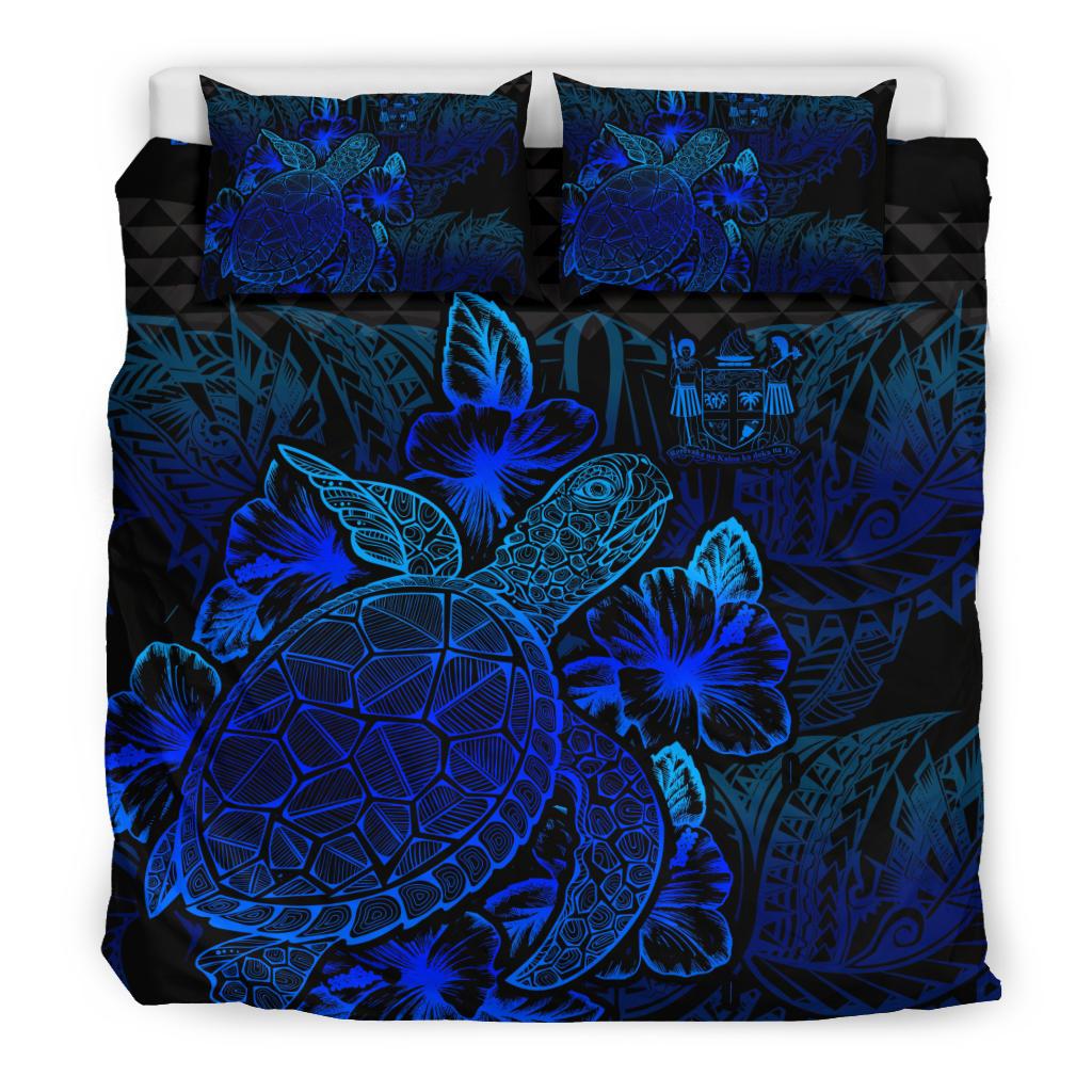Polynesian Bedding Set - Fiji Duvet Cover Set Blue Color Blue - Polynesian Pride