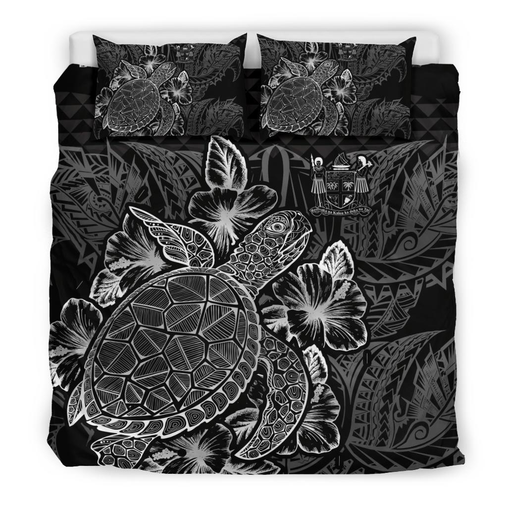 Polynesian Bedding Set - Fiji Duvet Cover Set Black Color Black - Polynesian Pride