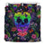 Hawaiian Skull Tropical Hibiscus Plumeria Flower Polynesian Bedding Set - Polynesian Pride