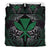 Polynesian Bedding Set - Hawaii Duvet Cover Set Green Hibiscus Coat Of Arms - Polynesian Pride